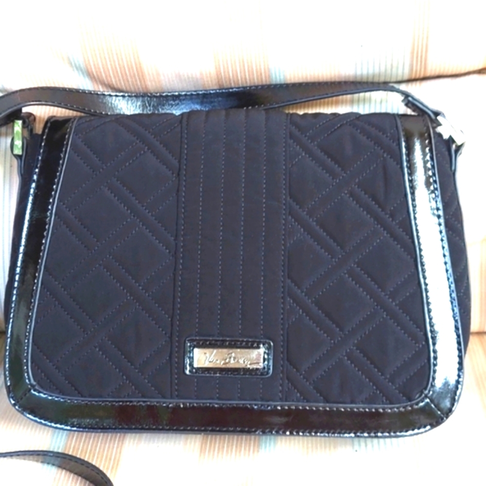 Vera Bradley Navy Quilted Shoulder Bag with Glossy Trim